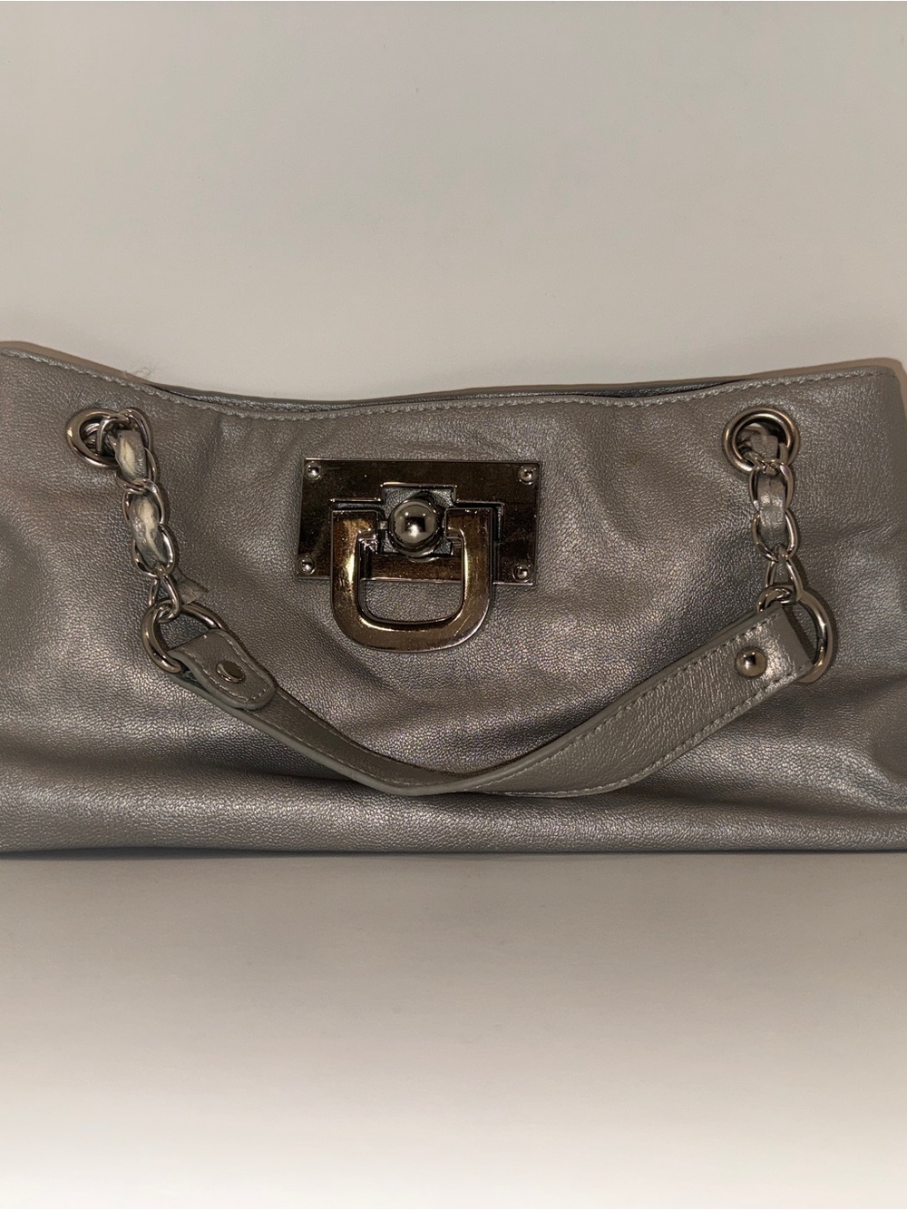 Silver Chain-Handle Shoulder Bag - Picture 2 of 8